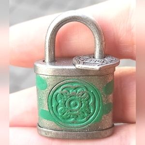 Anthropologie Antiqued Boho Faux Lock Pendant RARE